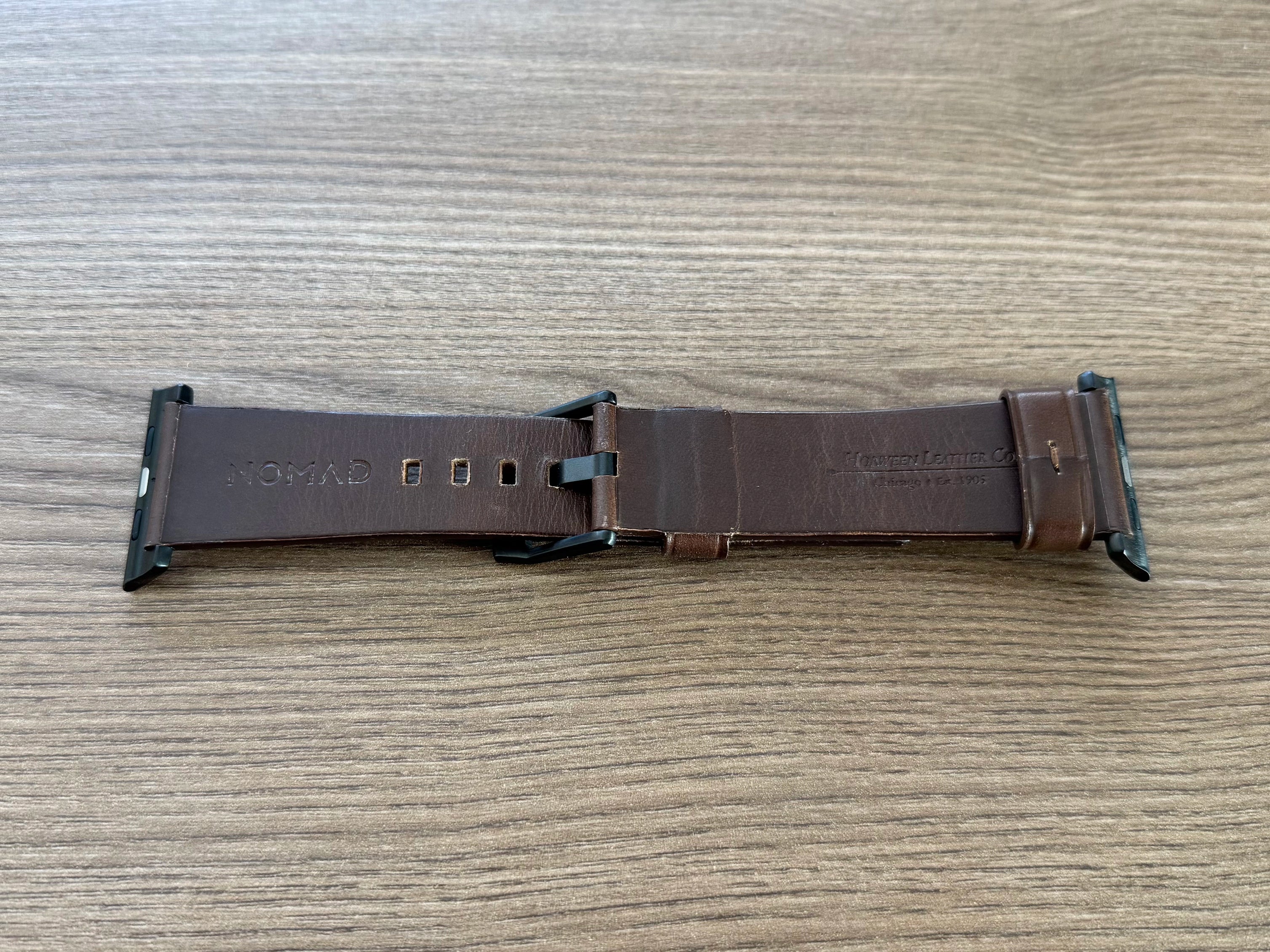 Nomad Modern Band with Horween Leather - 46/49mm - Brown - Black Hardware - Open Box