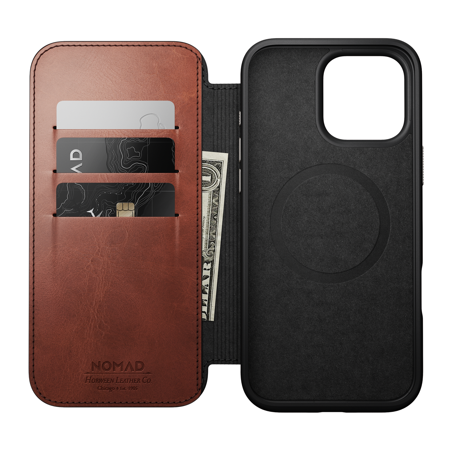 Nomad Modern Leather Folio with Horween Leather for iPhone 16 Pro Max - Olde Dublin - Limited Edition