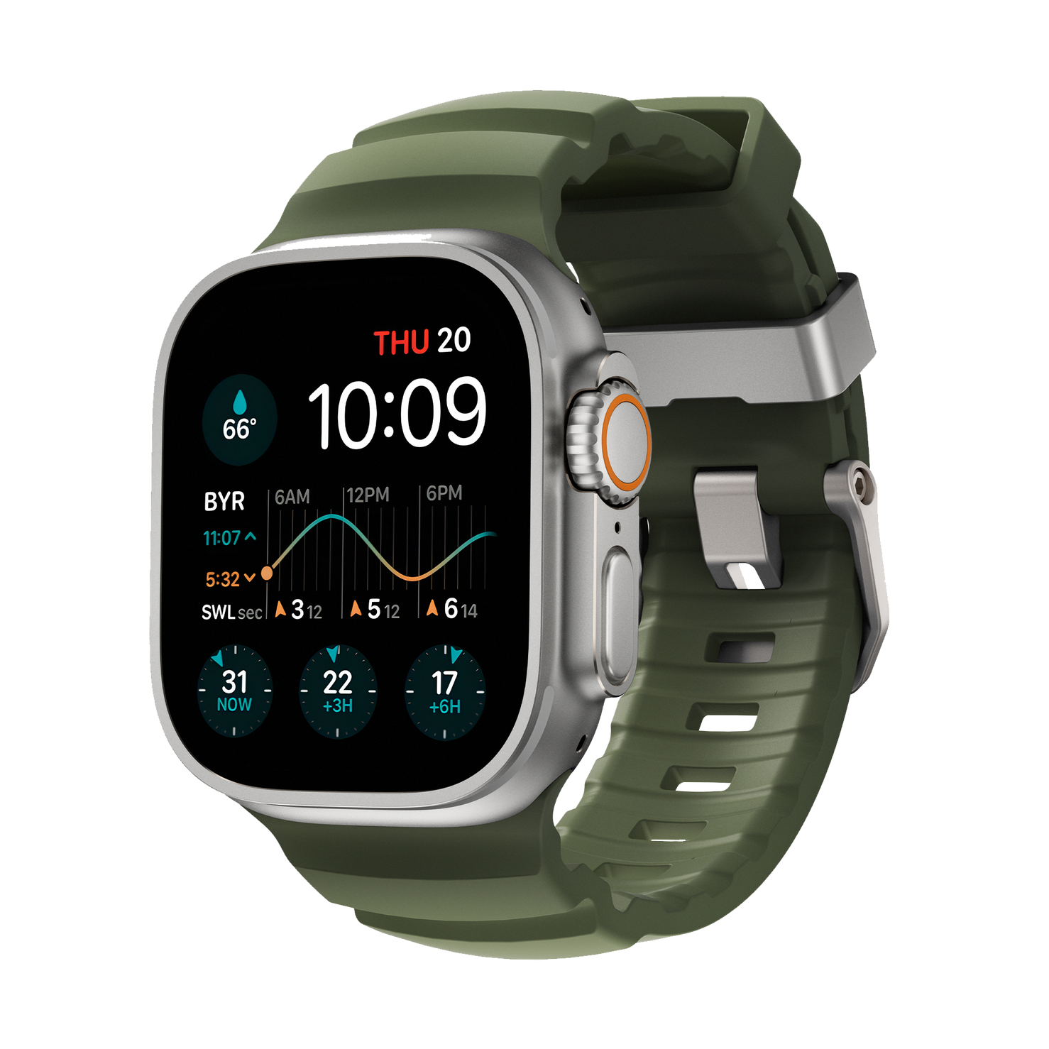 Nomad Rocky Point Band - 46/49mm - Natural Hardware - Forest