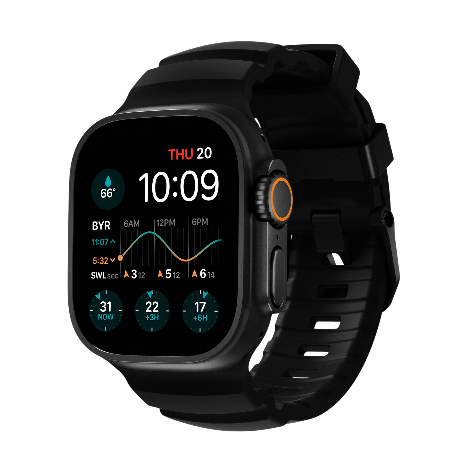 Nomad Rocky Point Band - 46/49mm - Carbon Black - Black Hardware