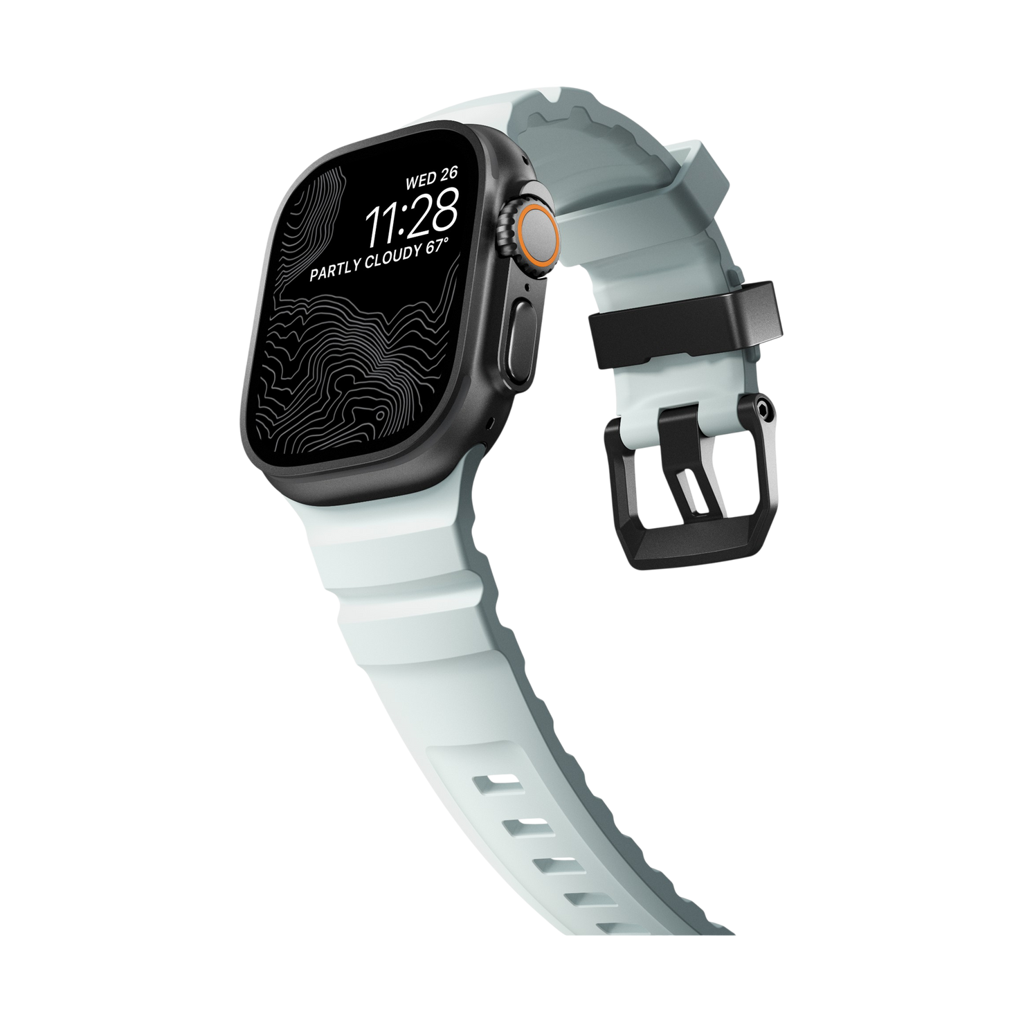 Nomad Rocky Point Band - 46/49mm - Icy Blue Glow - Black Hardware - Limited Edition