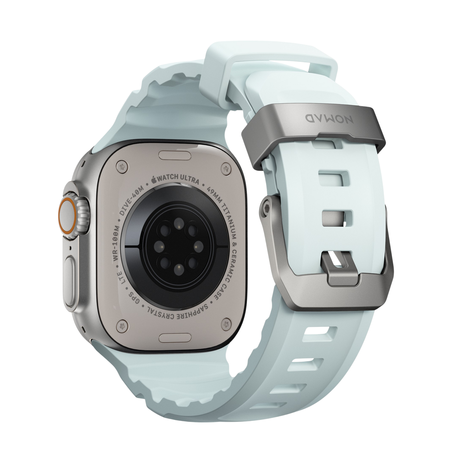 Nomad Rocky Point Band - 46/49mm - Icy Blue Glow - Natural Hardware - Limited Edition