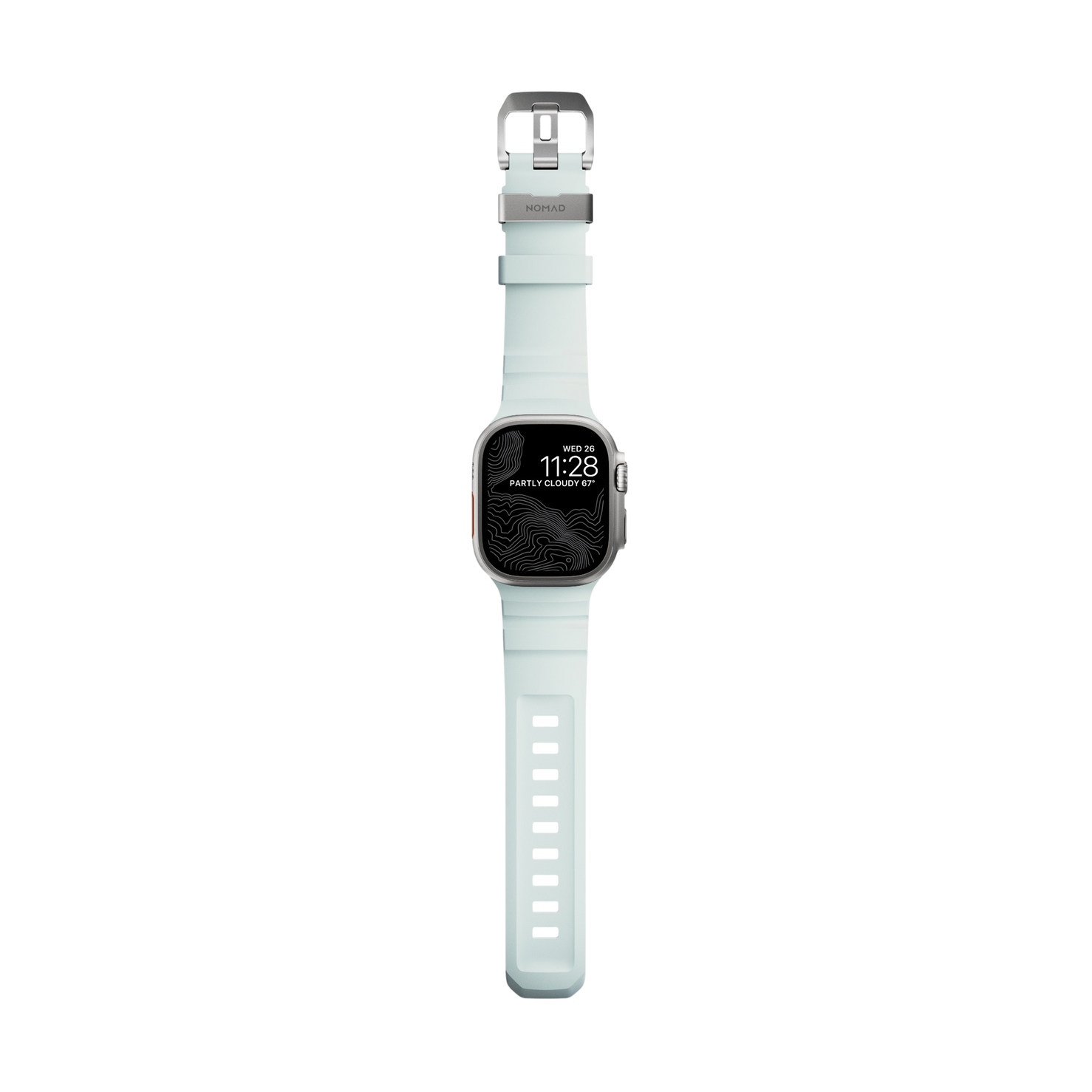 Nomad Rocky Point Band - 46/49mm - Icy Blue Glow - Natural Hardware - Limited Edition