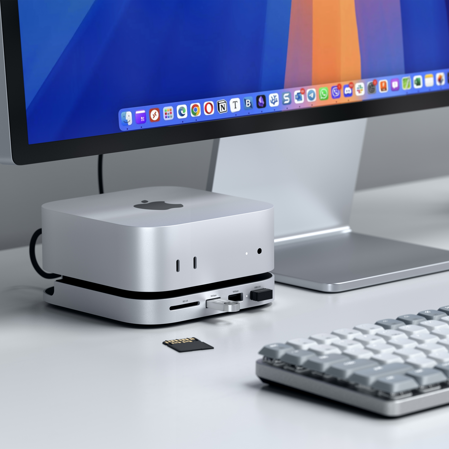 Satechi Mac Mini M4 Stand & Hub with SSD Enclosure – MegaMac Satechi Mac Mini M4 Stand & Hub with SSD Enclosure – MegaMac