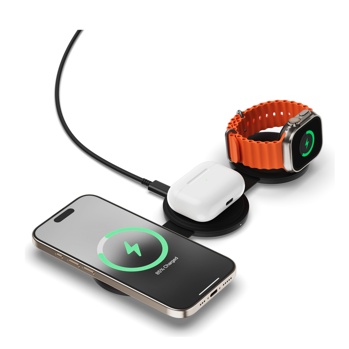 Satechi OntheGo 3-in-1 Wireless Charger - Black