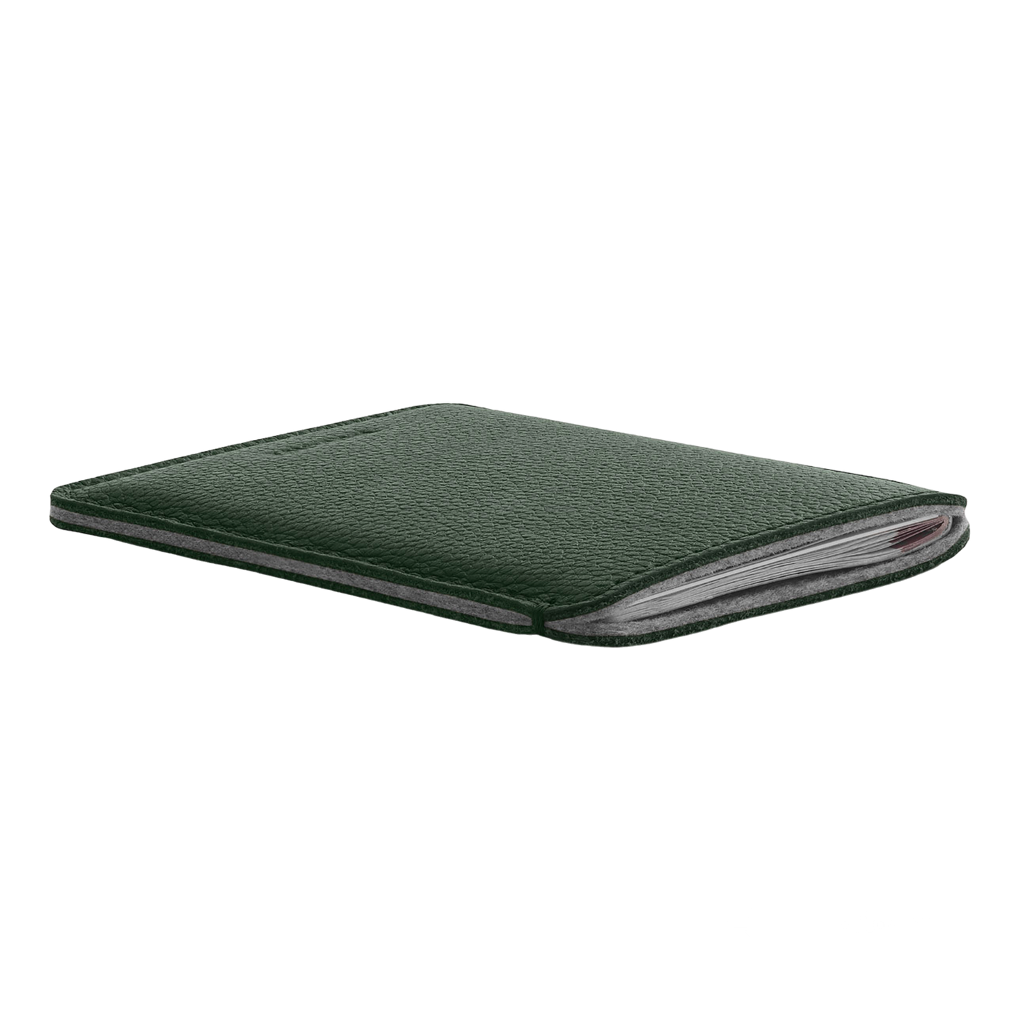 WOOLNUT Leather Sleeve for Passport - Green