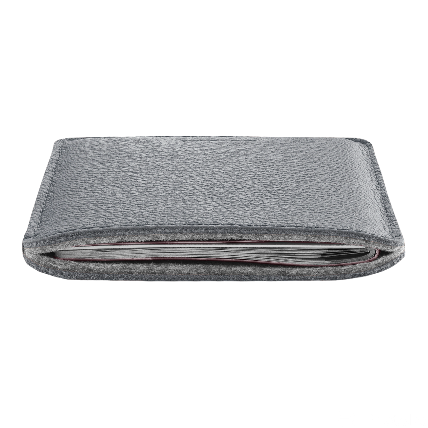 WOOLNUT Leather Sleeve for Passport - Grey
