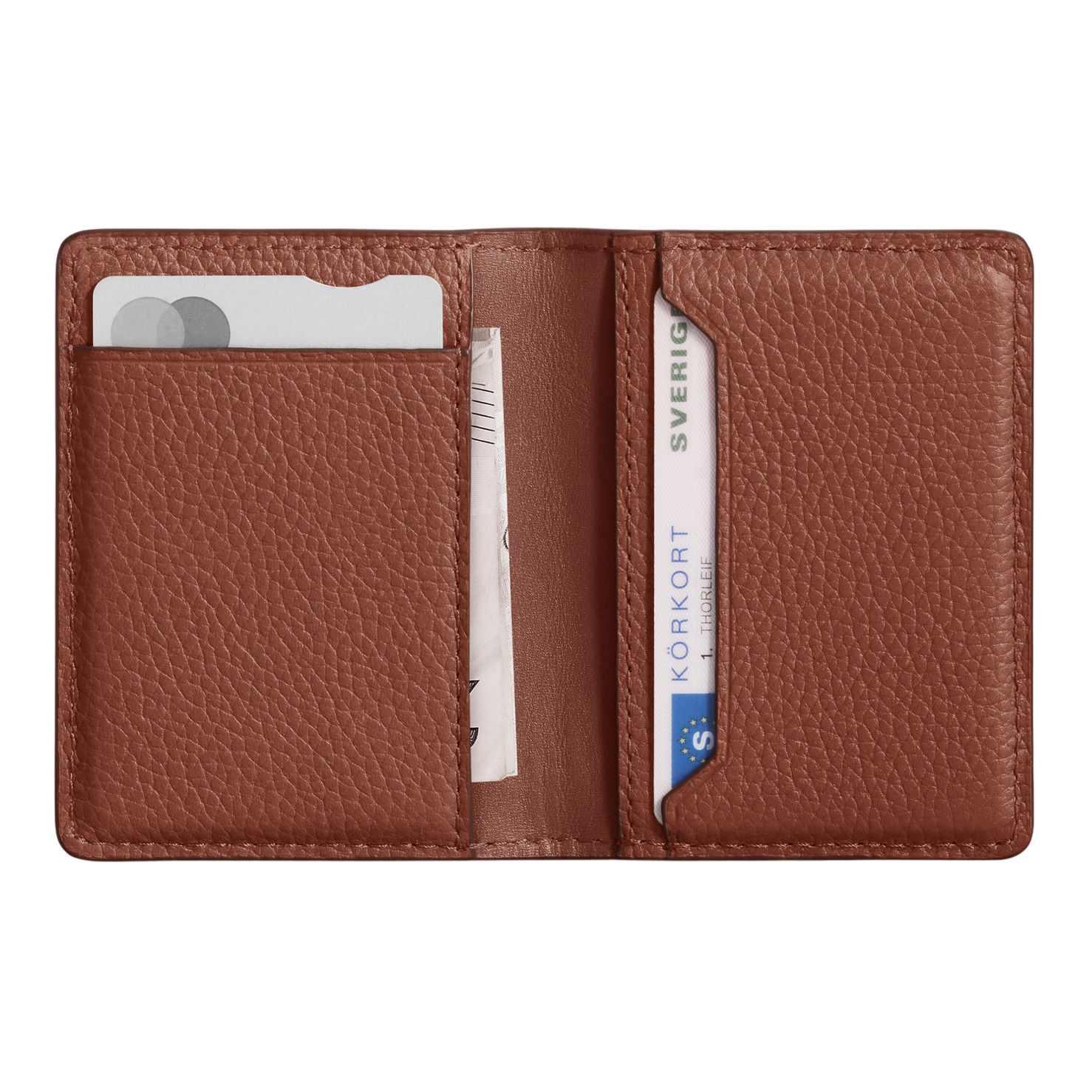 WOOLNUT Leather Wallet - Cognac