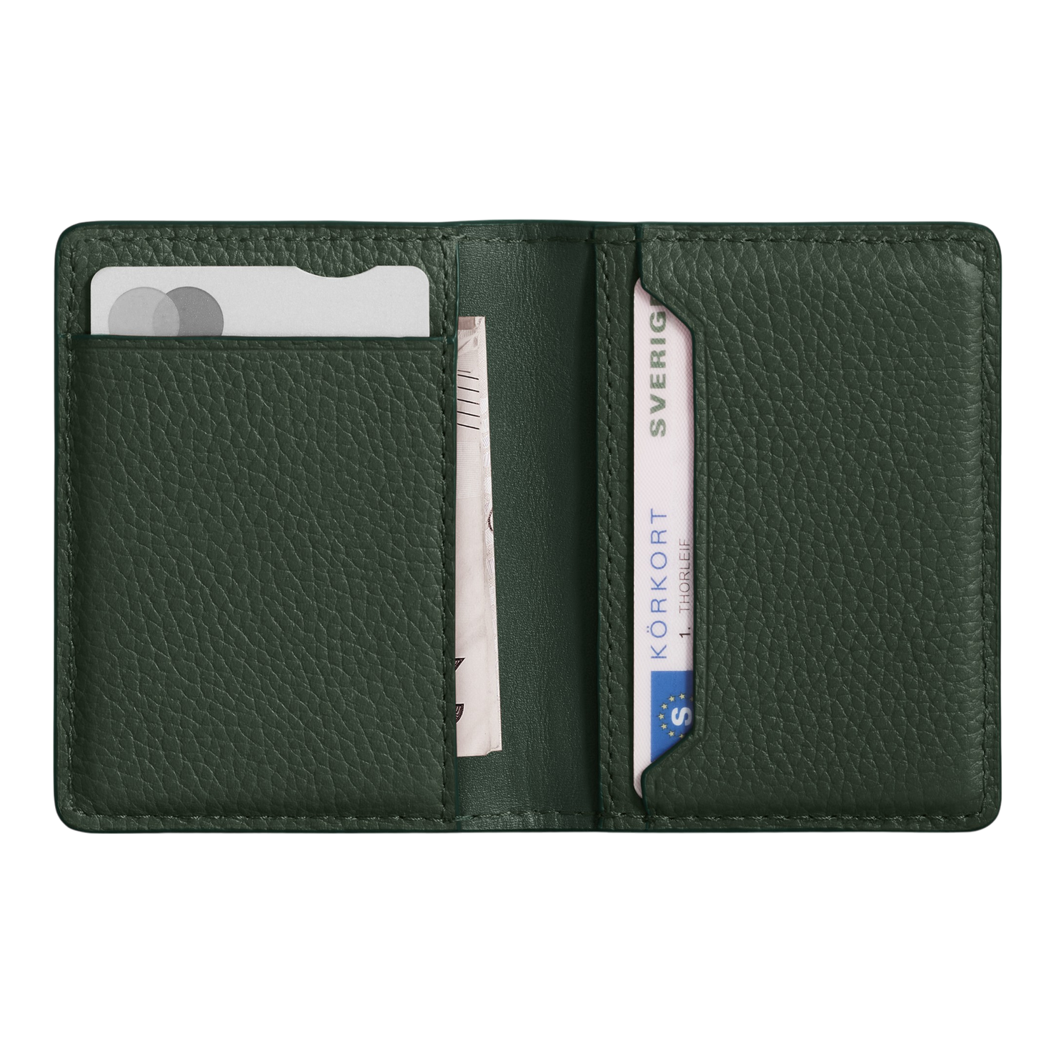 WOOLNUT Leather Wallet - Green