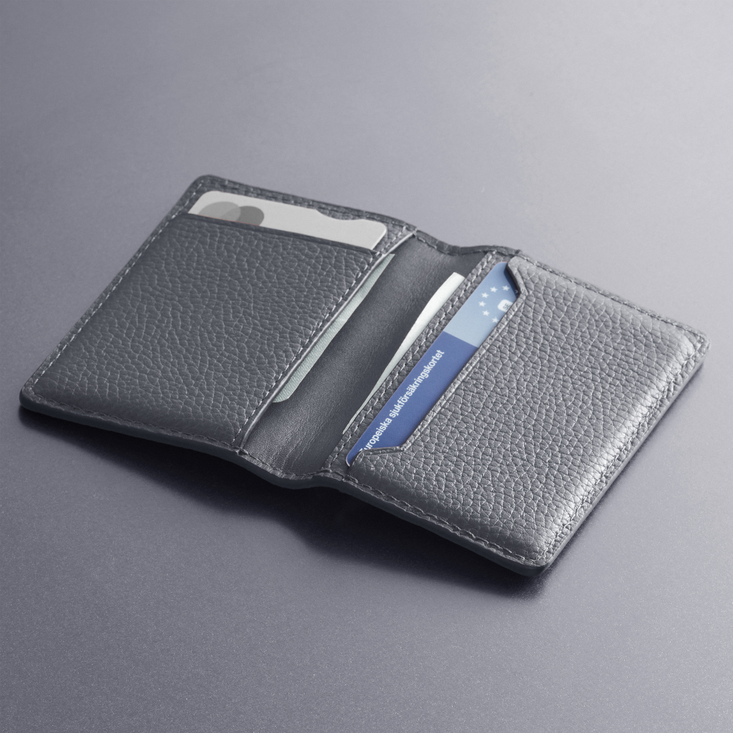 WOOLNUT Leather Wallet - Grey