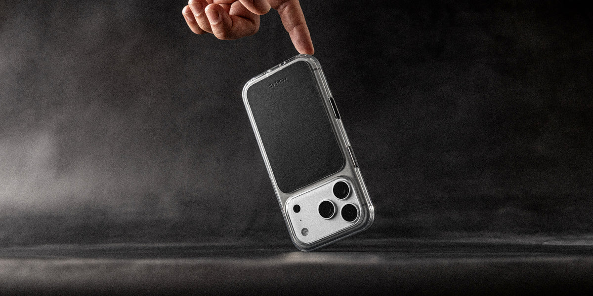 Nomad Clear Case with Horween Leather for iPhone 18 Pro - Black