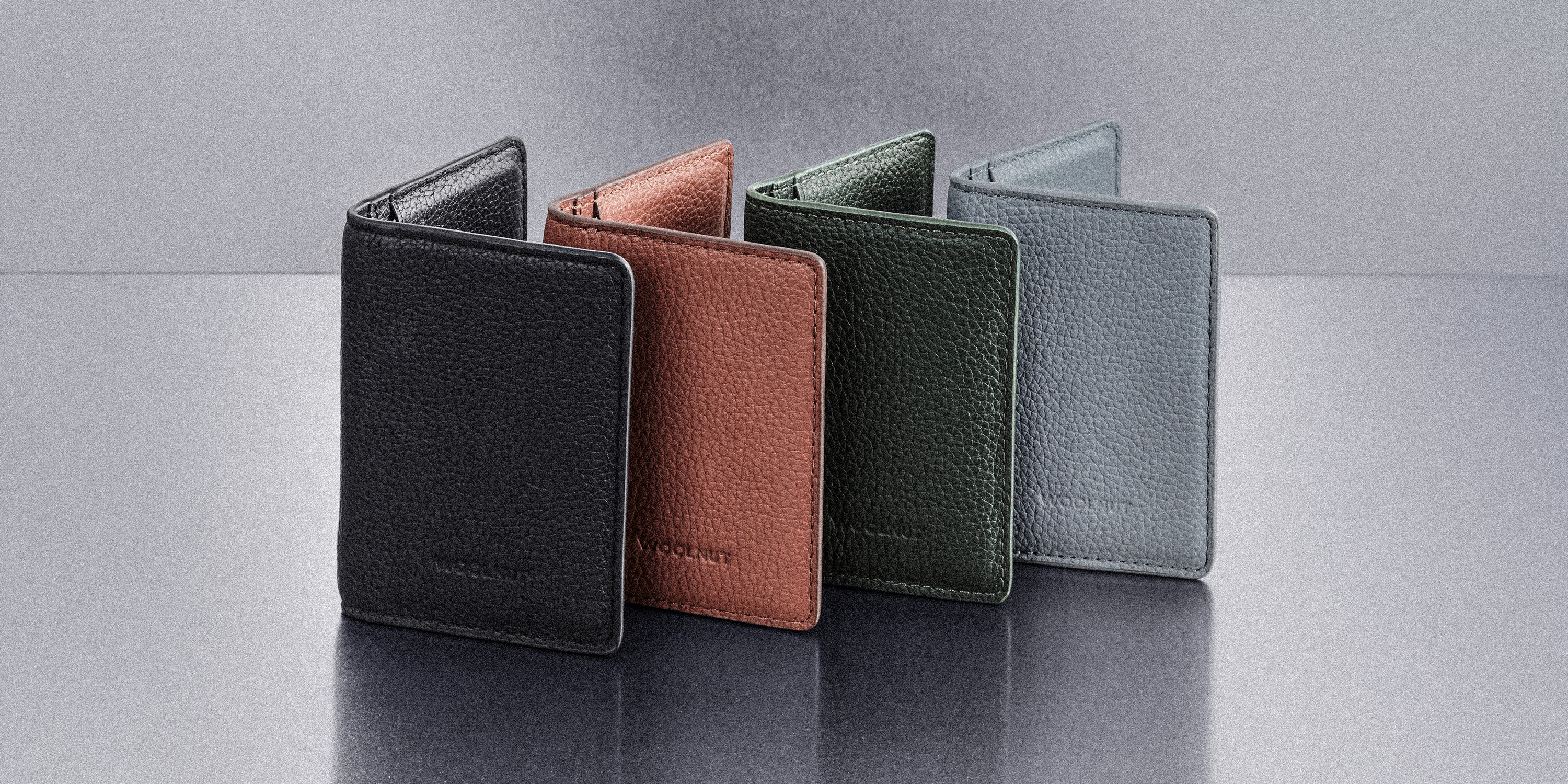 Woolnut Leather Wallet - Grey