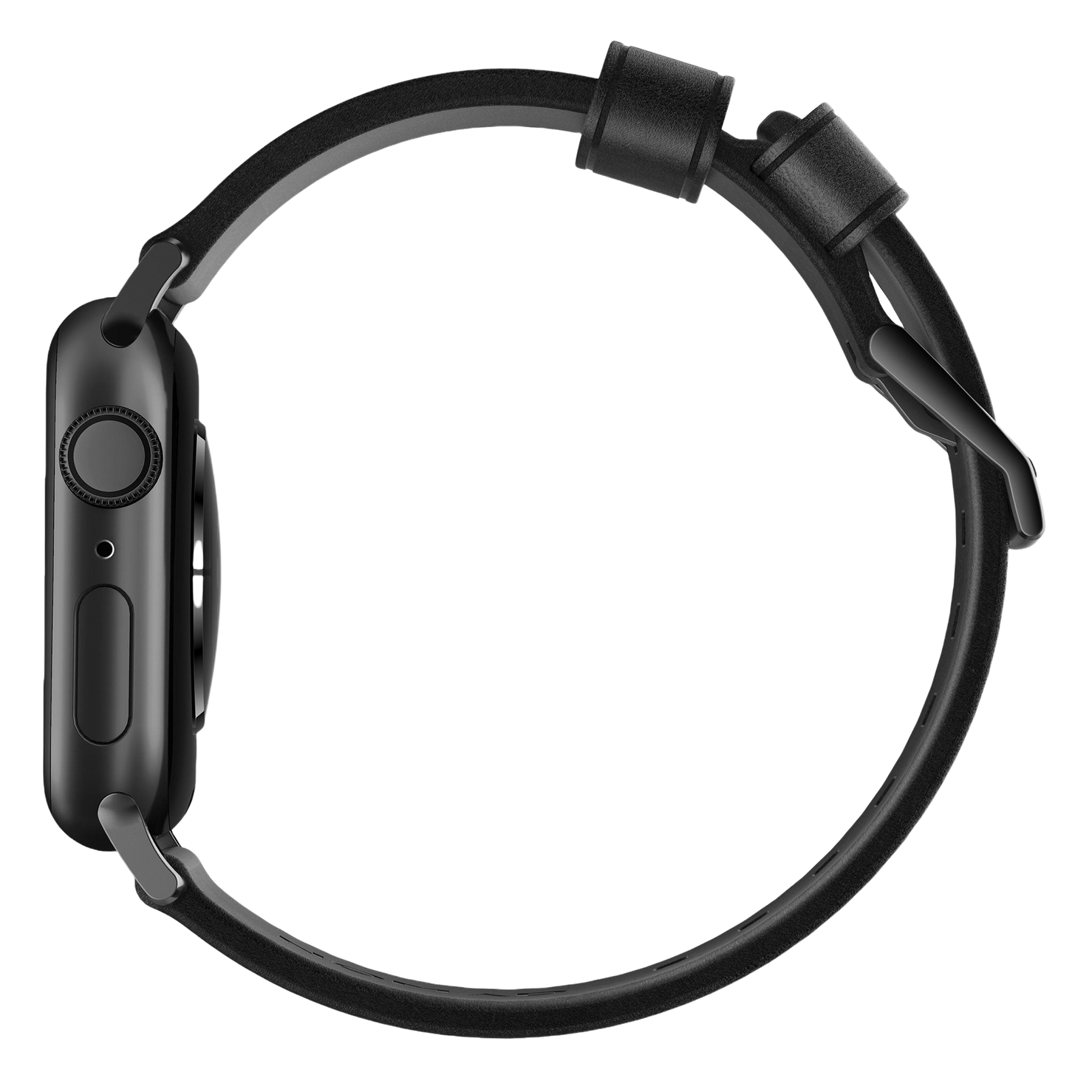 Nomad Modern Band with Horween Leather - 46/49mm - Black - Black Hardware