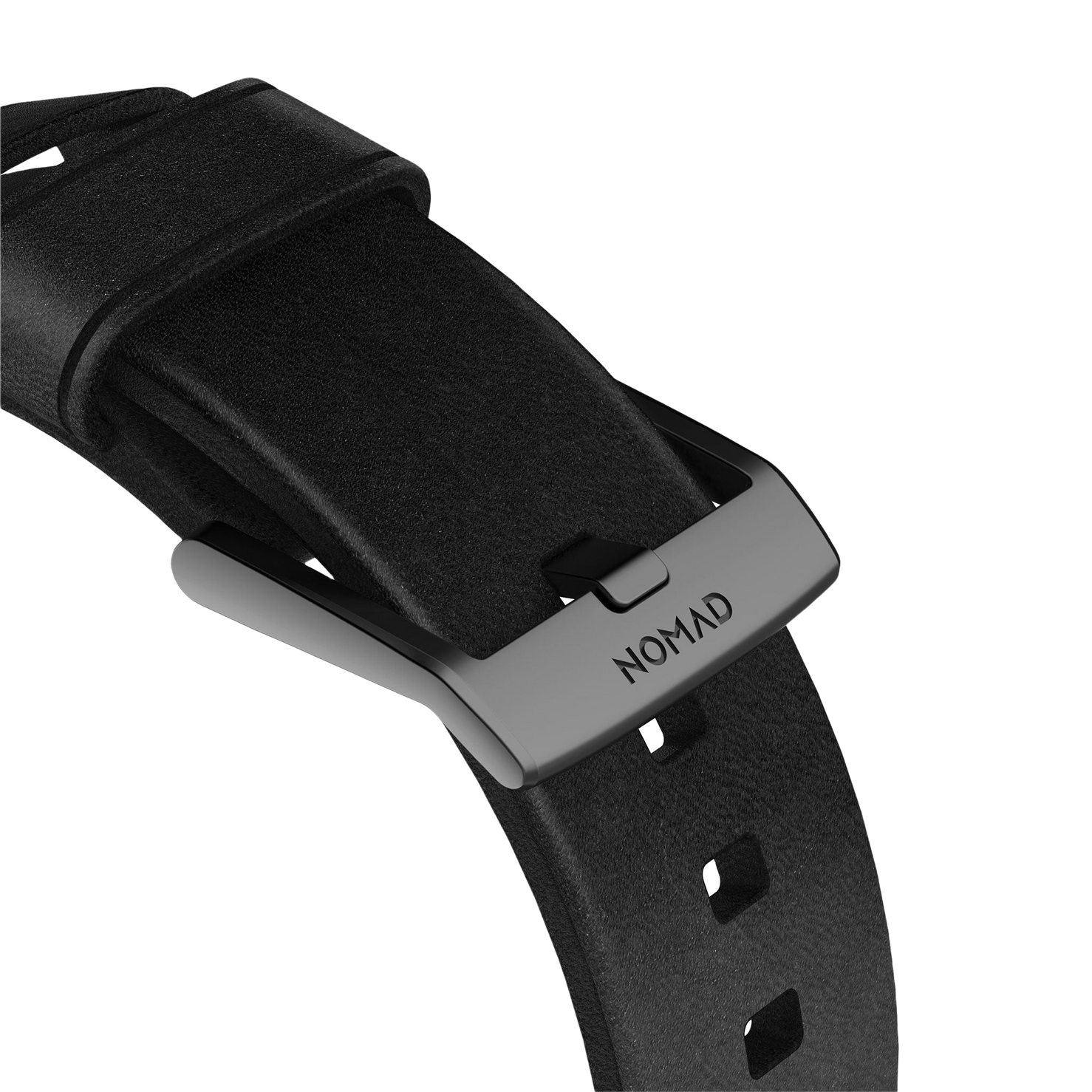 Nomad Modern Band with Horween Leather - 46/49mm - Black - Black Hardware