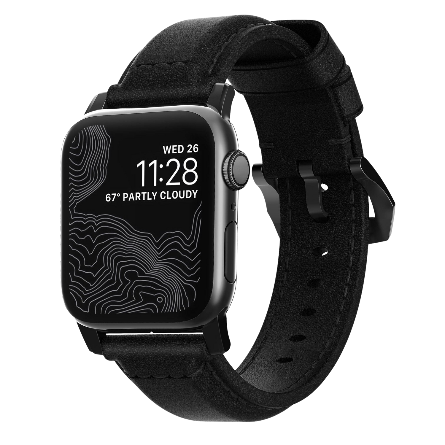 Nomad Traditional Band - 46/49mm - Black - Black Hardware