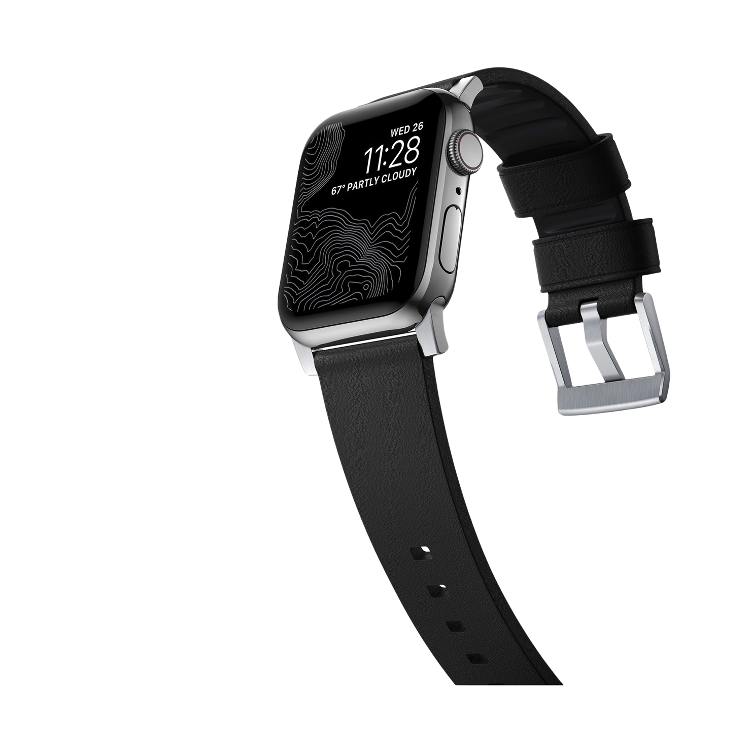 Nomad Active Band Pro - 46/49mm - Black - Silver Hardware