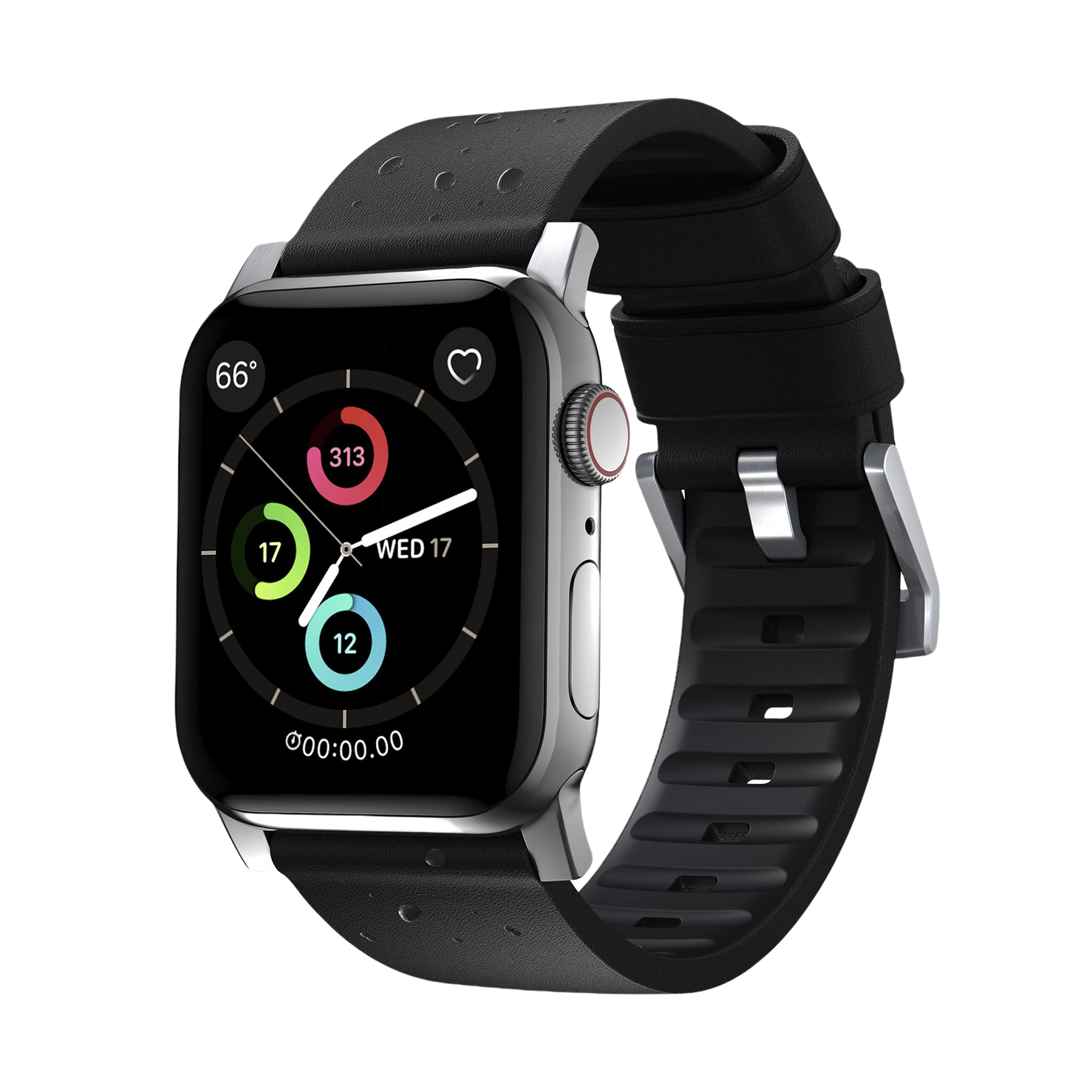 Nomad Active Band Pro - 46/49mm - Black - Silver Hardware