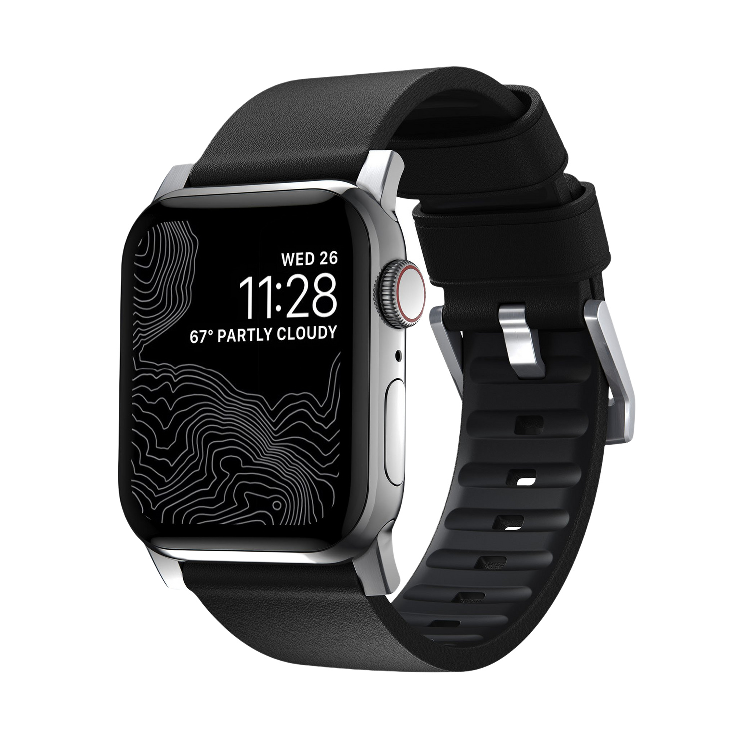 Nomad Active Band Pro - 46/49mm - Black - Silver Hardware