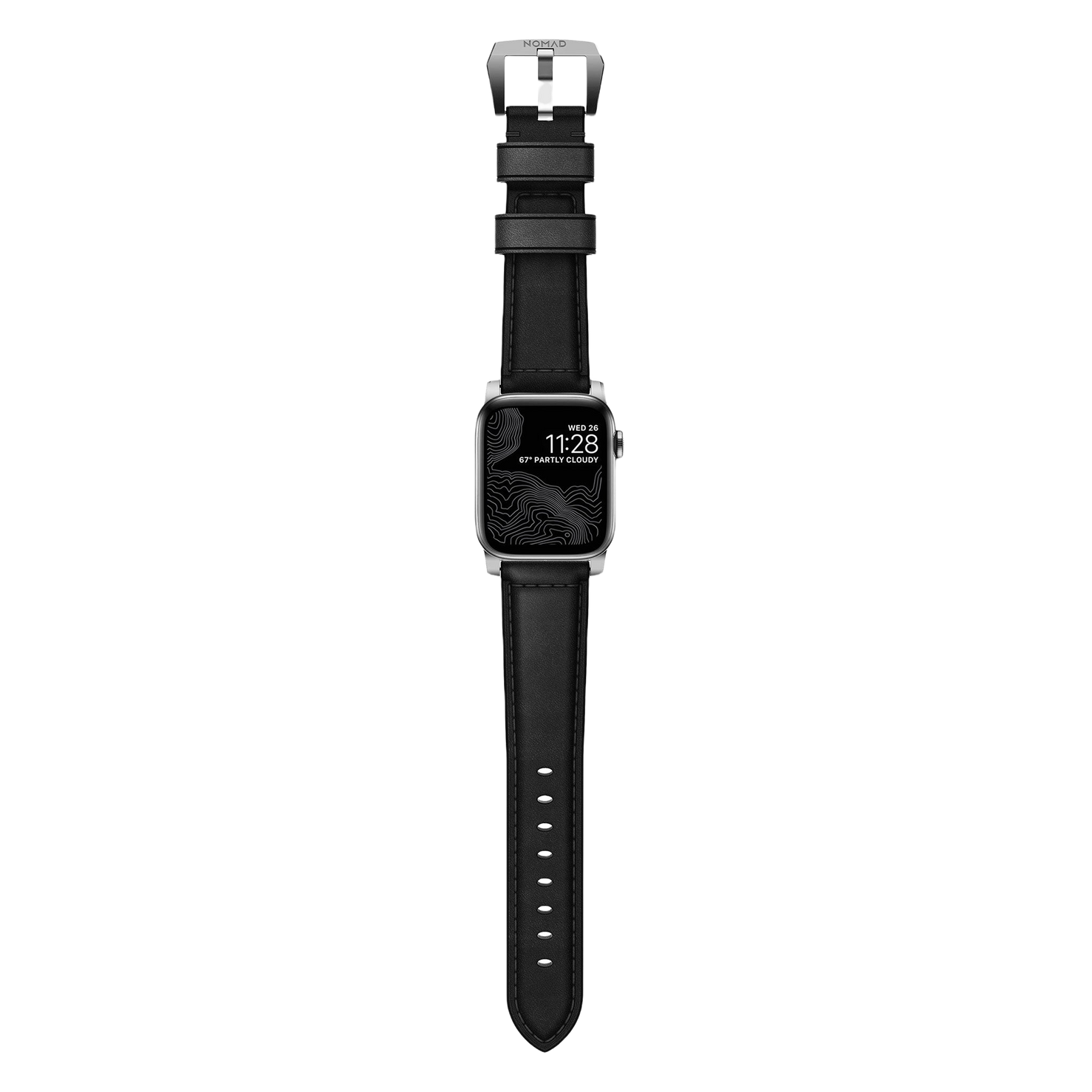 Nomad Traditional Band - 46/49mm - Black - Silver Hardware