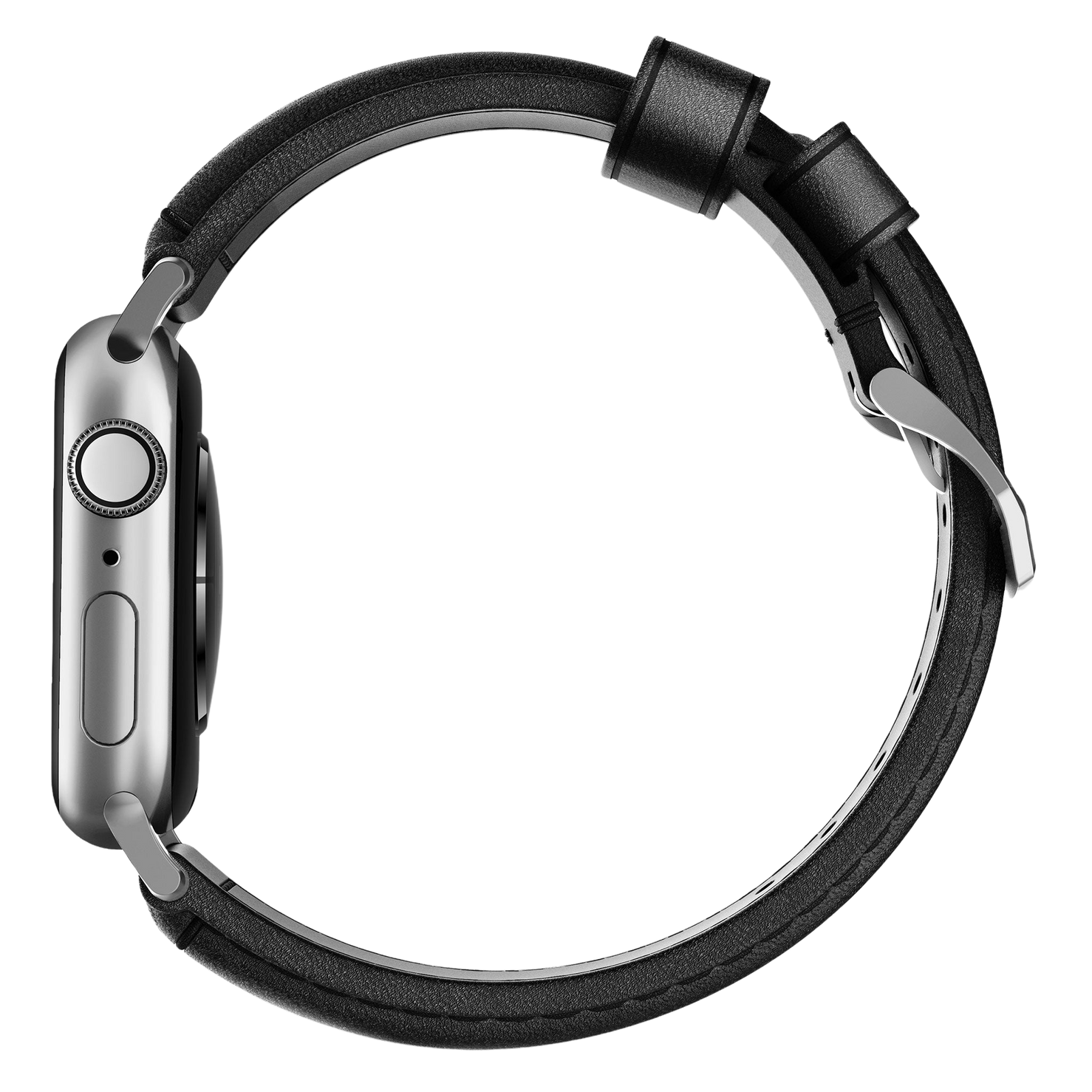 Nomad Traditional Band - 46/49mm - Black - Silver Hardware