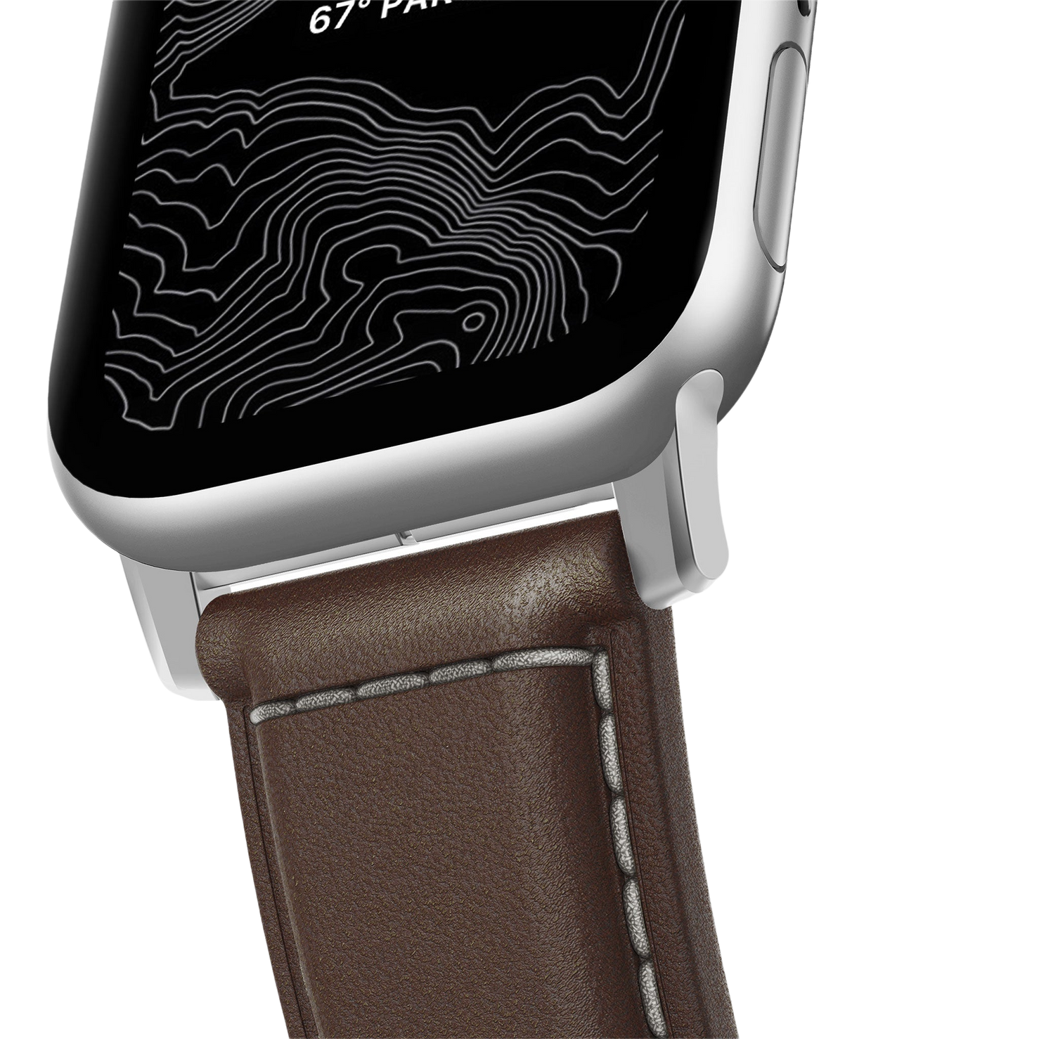 Nomad Traditional Band - 46/49mm - Brown - Silver Hardware