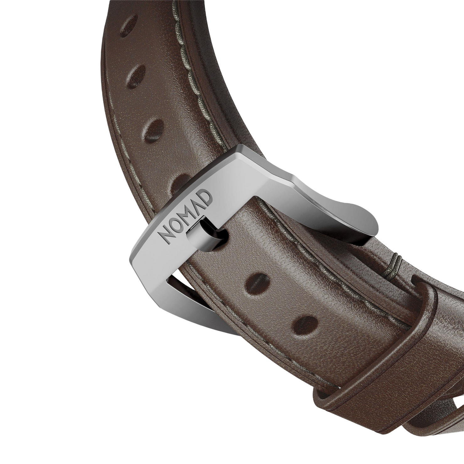 Nomad Traditional Band - 46/49mm - Brown - Silver Hardware