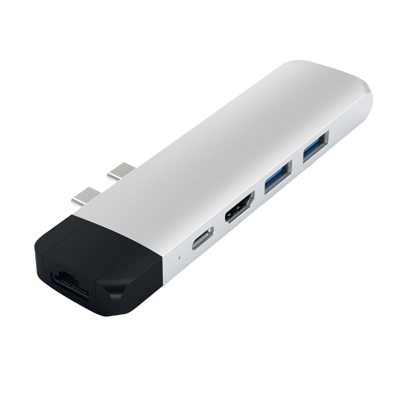 Satechi Dual USB-C Pro Hub With Ethernet & 4K HDMI - Silver