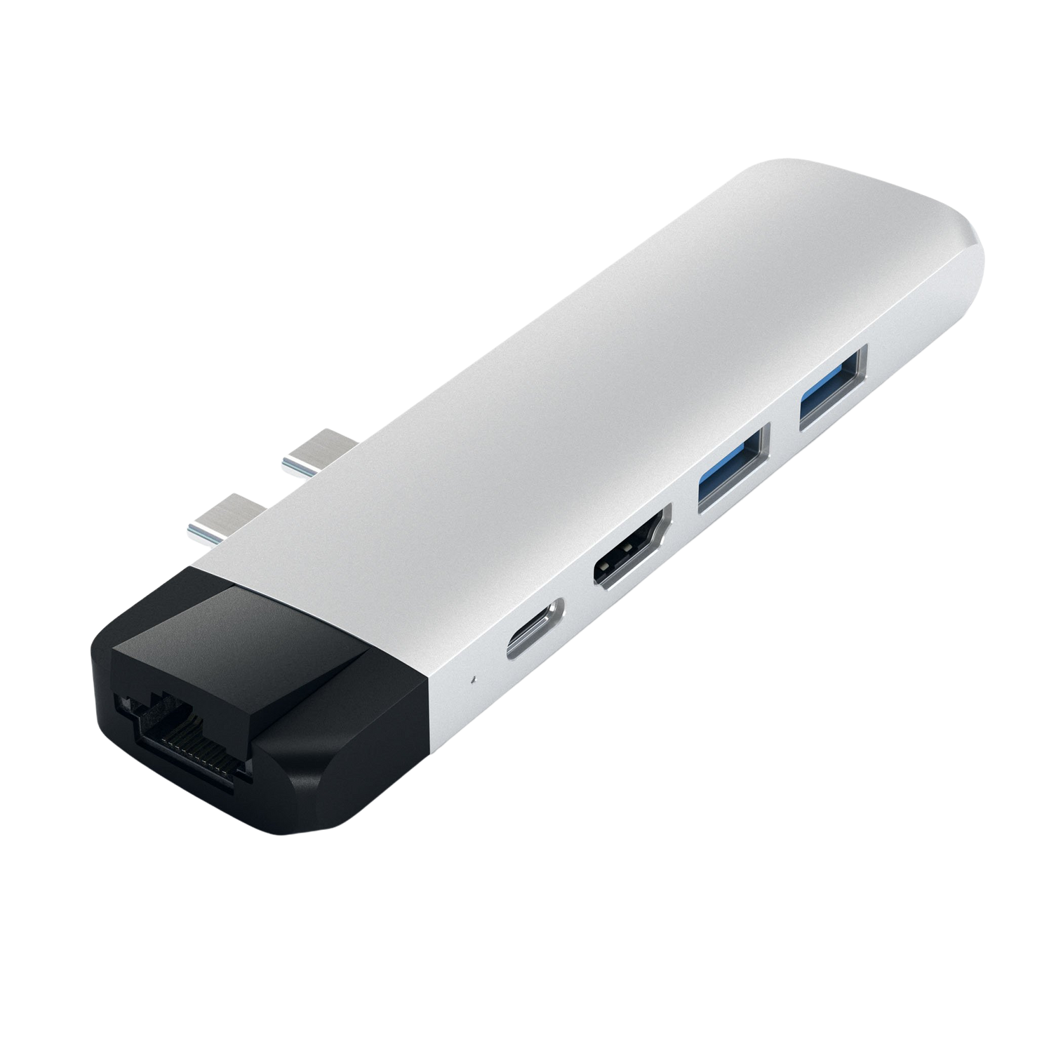 Satechi Dual USB-C Pro Hub With Ethernet & 4K HDMI - Silver