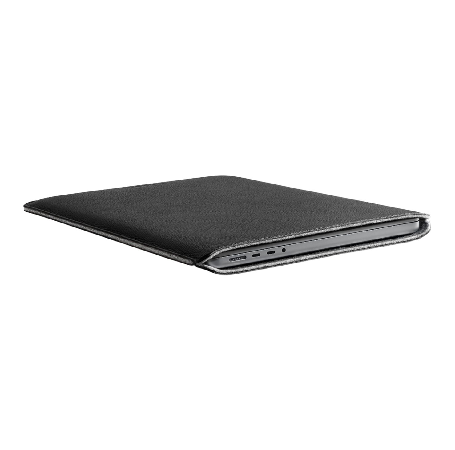 Woolnut Leather Sleeve for 14" MacBook Pro - Black